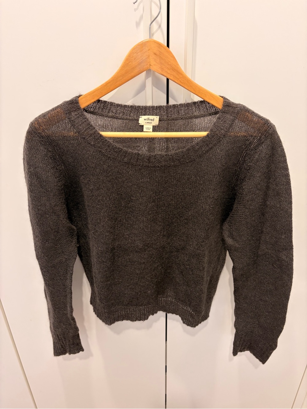 Wilfred Scoopneck Pullover Sweater - Charcoal